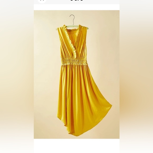 Anthropologie MAEVE Mustard Yellow Dress Medium - Picture 11 of 14